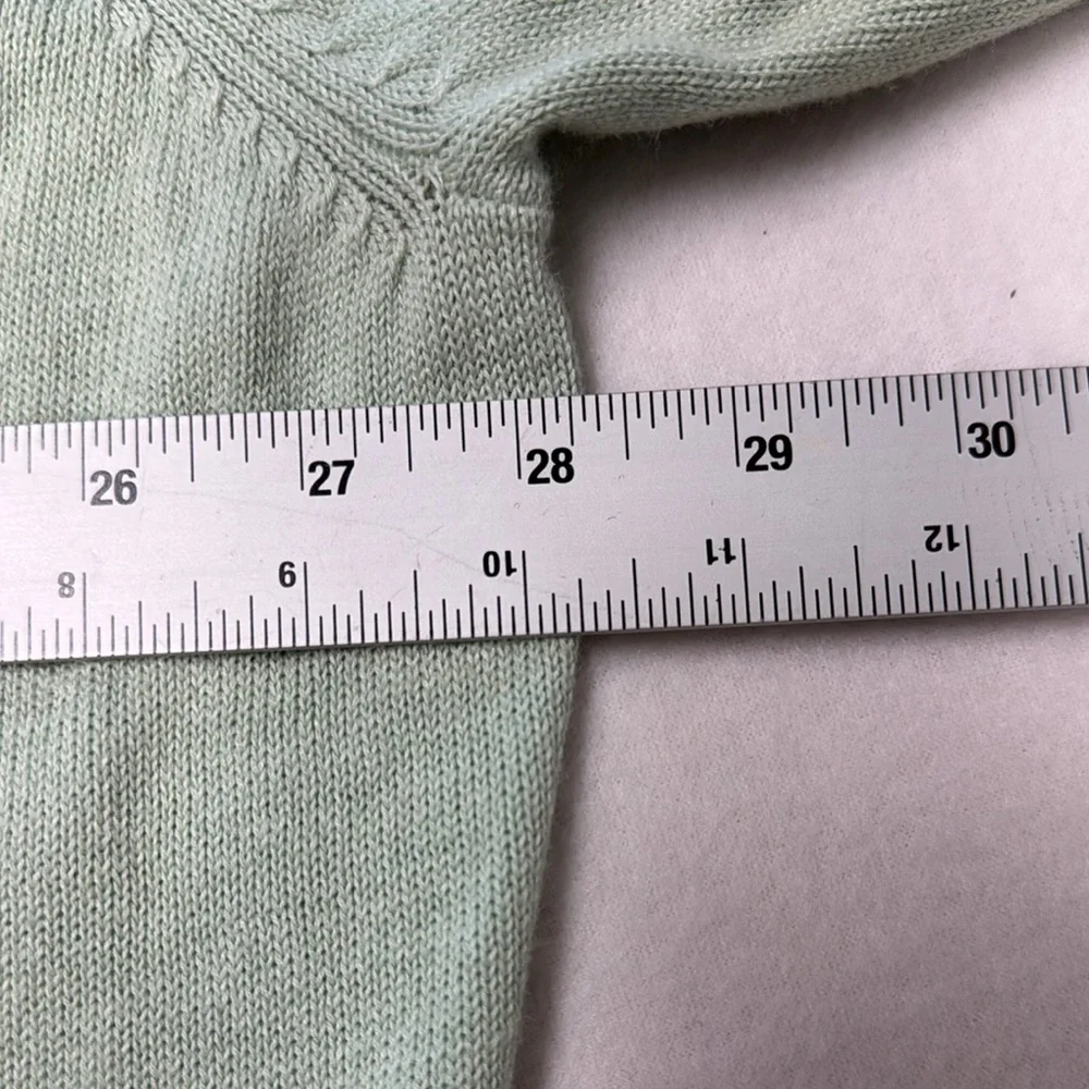 Storybook Knits Pastel Green Cardigan Floral Embroidery Sequins Plus Size 3X - Picture 10 of 12